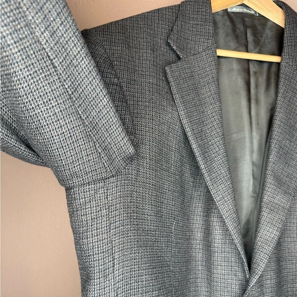 Oscar De La Renta Herringbone Classic Sport Coat Blazer Men's 44R 100% Wool